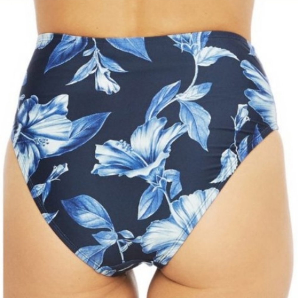 LA BLANCA | Navy Blue Floral Bikini. Sz. 6 - Picture 4 of 12